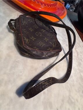 Louis Vuitton Brown Monogram Crossbody Pouch with Long Strap